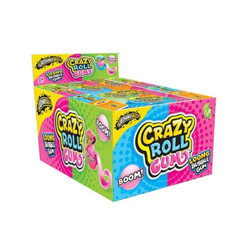 Pastilhas Johny Bee Crazy Roll Gum 24u