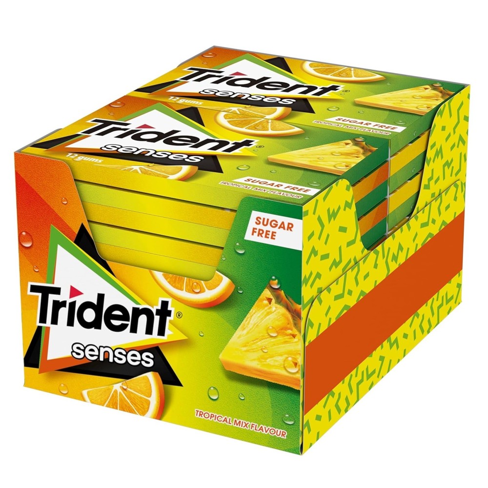 Pastilhas Trident Senses Tropical 12u