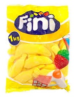 Gomas Bananas açucaradas com recheio 1kg - Fini
