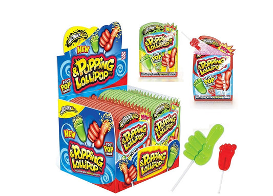 Chupas Johny Bee Popping Lollipop Morango Maçã 36u