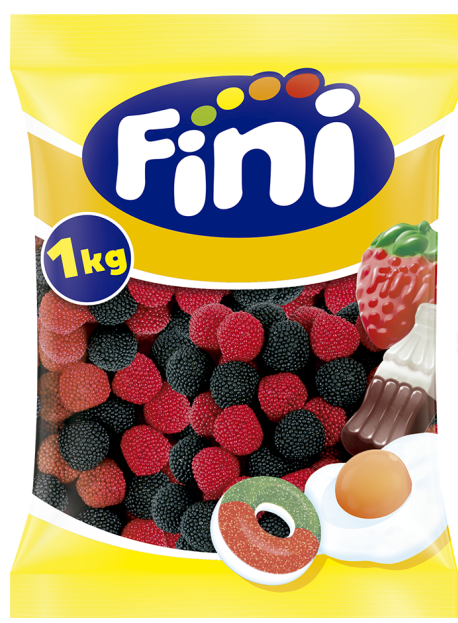 Gomas Amoras Pretas e Vermelhas 1kg - Fini