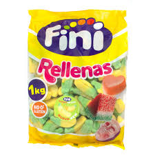 Gomas Bananas açucaradas com recheio 1kg - Fini