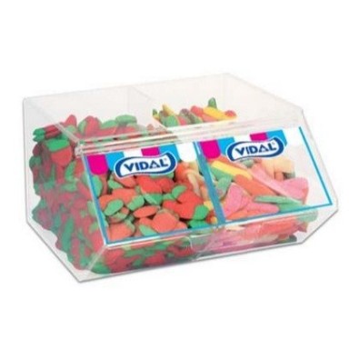 Expositor para gomas em acrílico 2 cubas Vidal