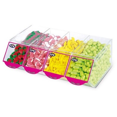 Expositor para gomas em acrílico 4 cubas Fini