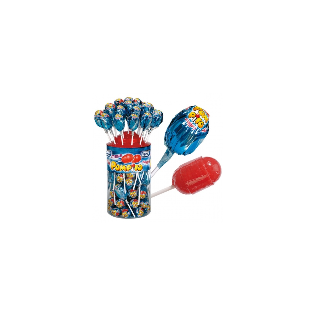 Chupas Mega Pompito Morango 40u