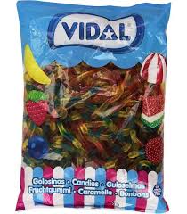 Gomas Minhocas Brilho 1kg - Vidal