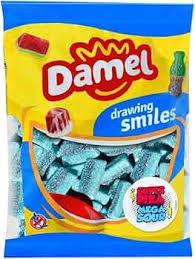 Gomas Talhadas Azuis de Framboesa super pica 1kg - Damel