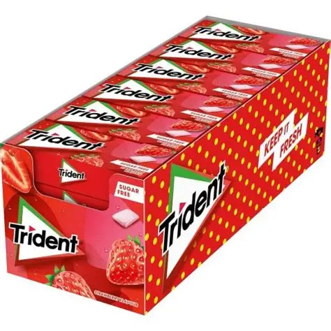Pastilhas Trident Fruit Morango 24u